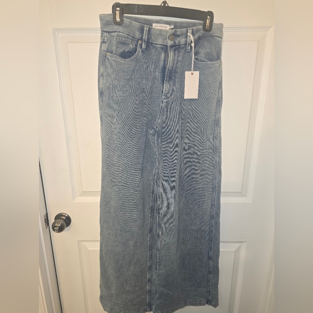 Good Americsn - Women's Blue Wide-Leg Sweatpant Jeanz (6/28) - Picture 7 of 9